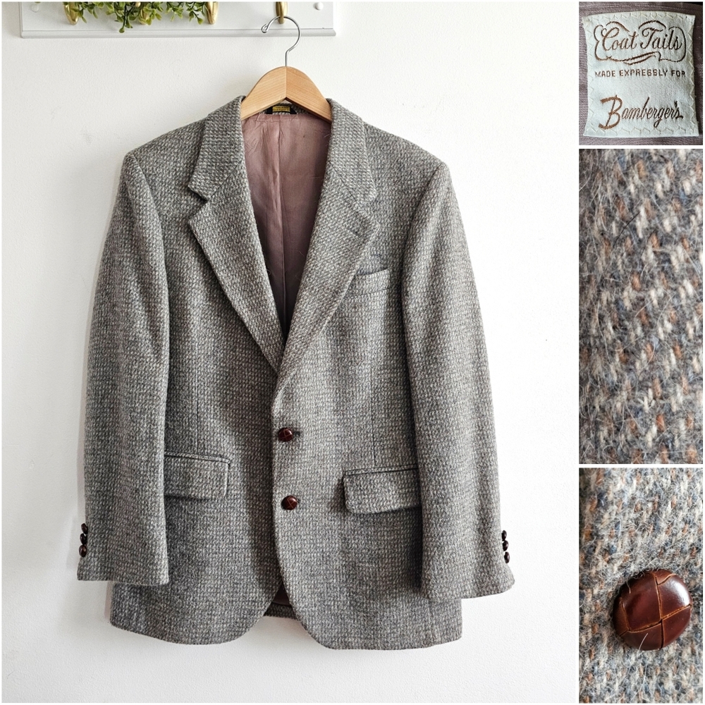 Vintage Coat Tails Union Made USA Wool Tweed Blazer Boyfriend Inspired Size 8